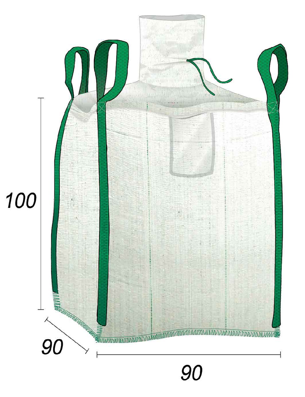 Flerbrugs-sække til byggeaffald — professionelle og private brugere — 90 x 90 x 100 cm