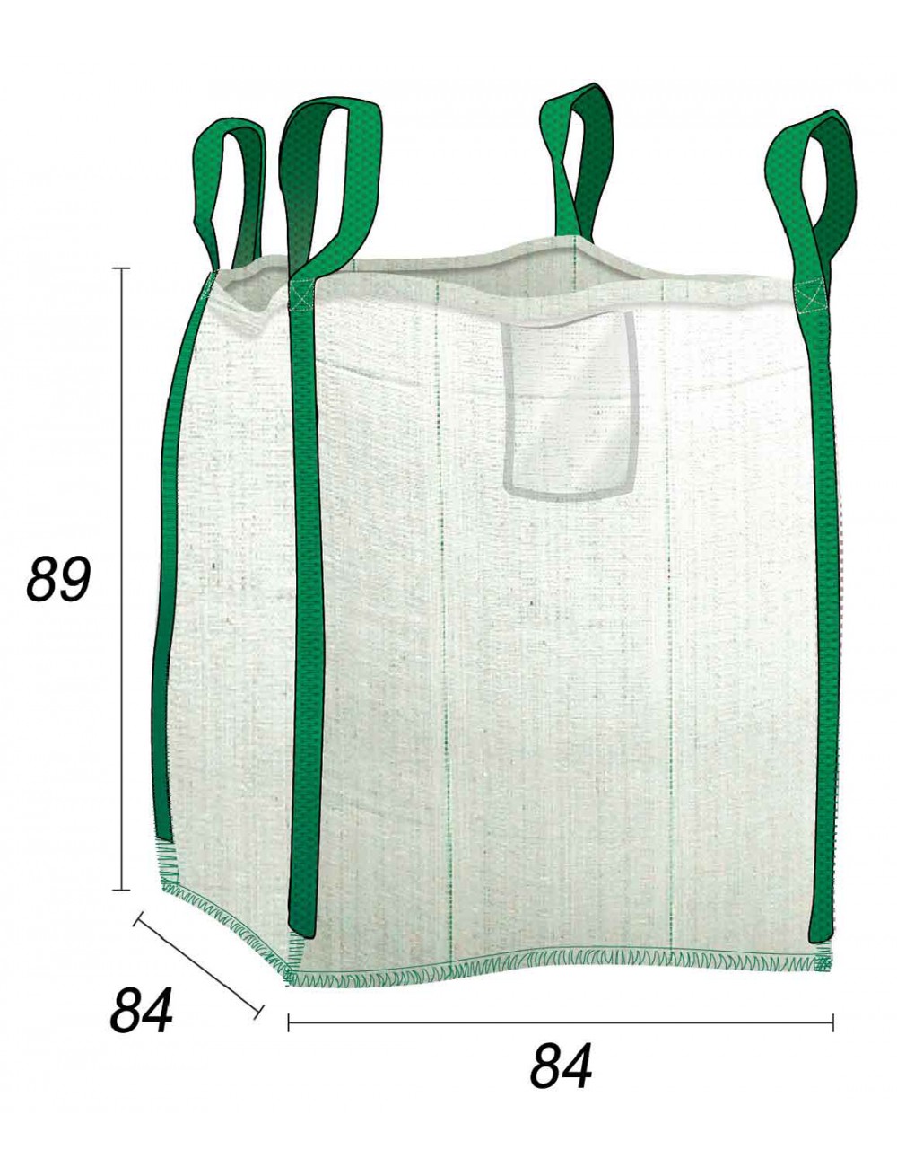 Sæk til bygge- og rivningsaffald 0,5 m³ til private byggepladser - 80 x 80 x 85 cm