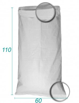 Sæk til bulkgods i hvid polypropylen 60 x 110