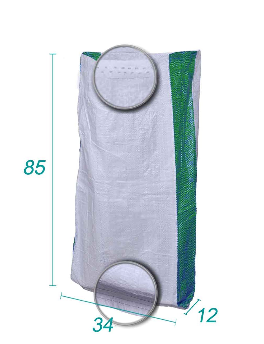 PP-pose med kile, grøn. Mål: 34 x 85 x 12 cm — 30 liter.