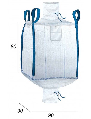 Bigbag, bæreevne 1 t, med 2 udtømningsrør.