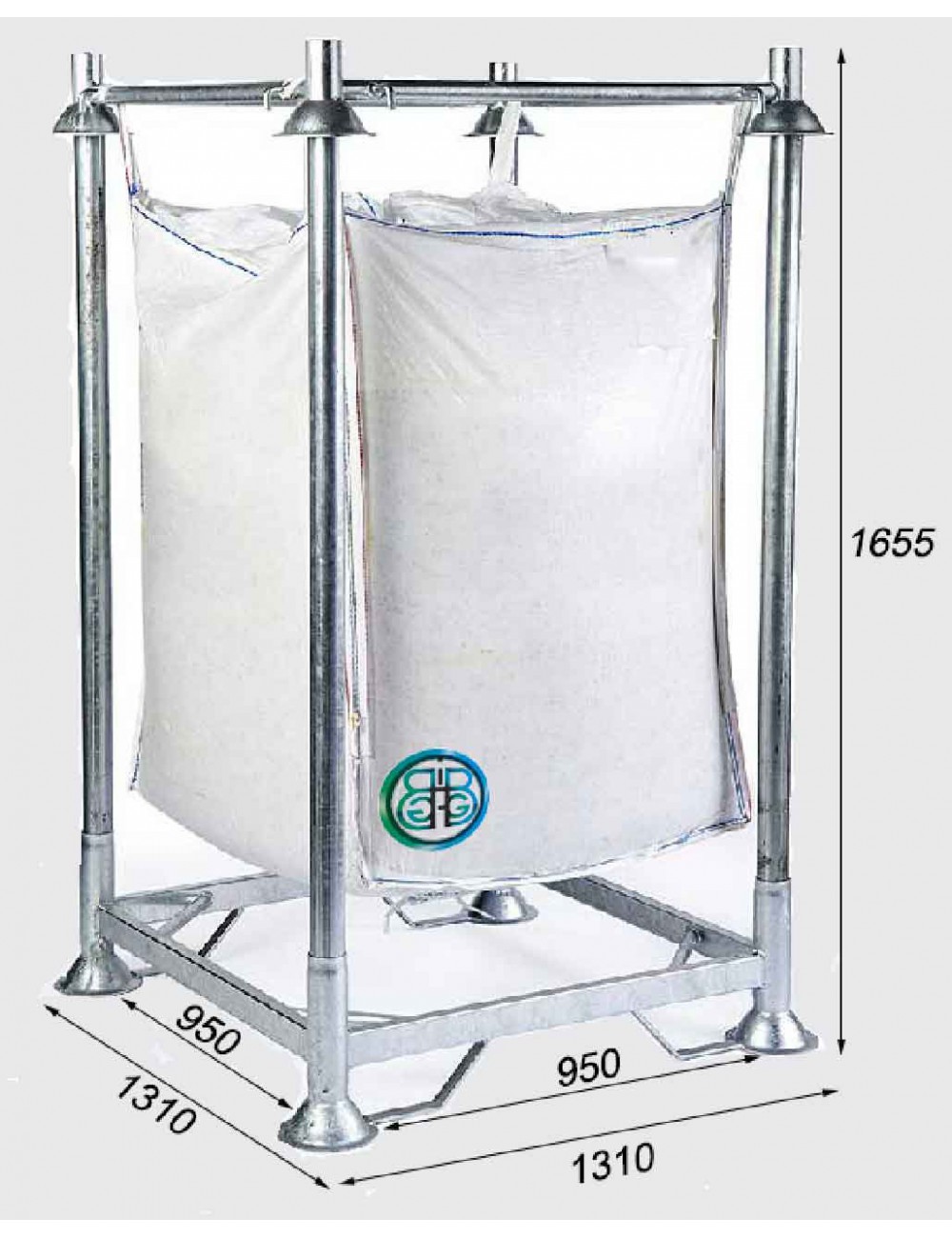 Standardstøtte til Big Bag, lukket bund, højde 165 ± 5 cm