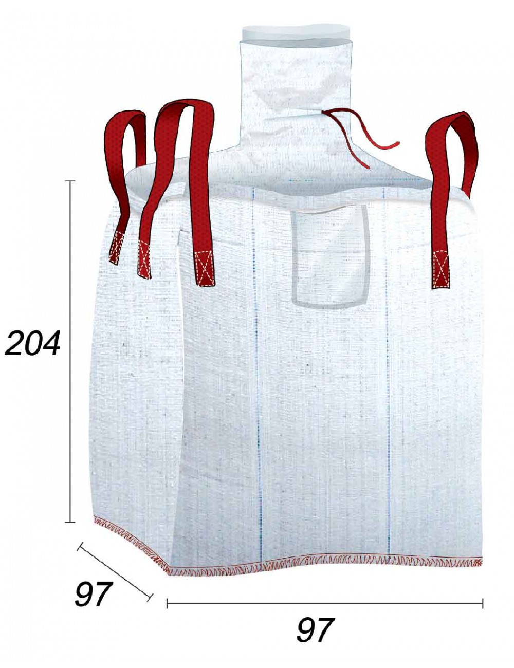 Dobbeltforet bigbag med indvendig beskyttelsespose